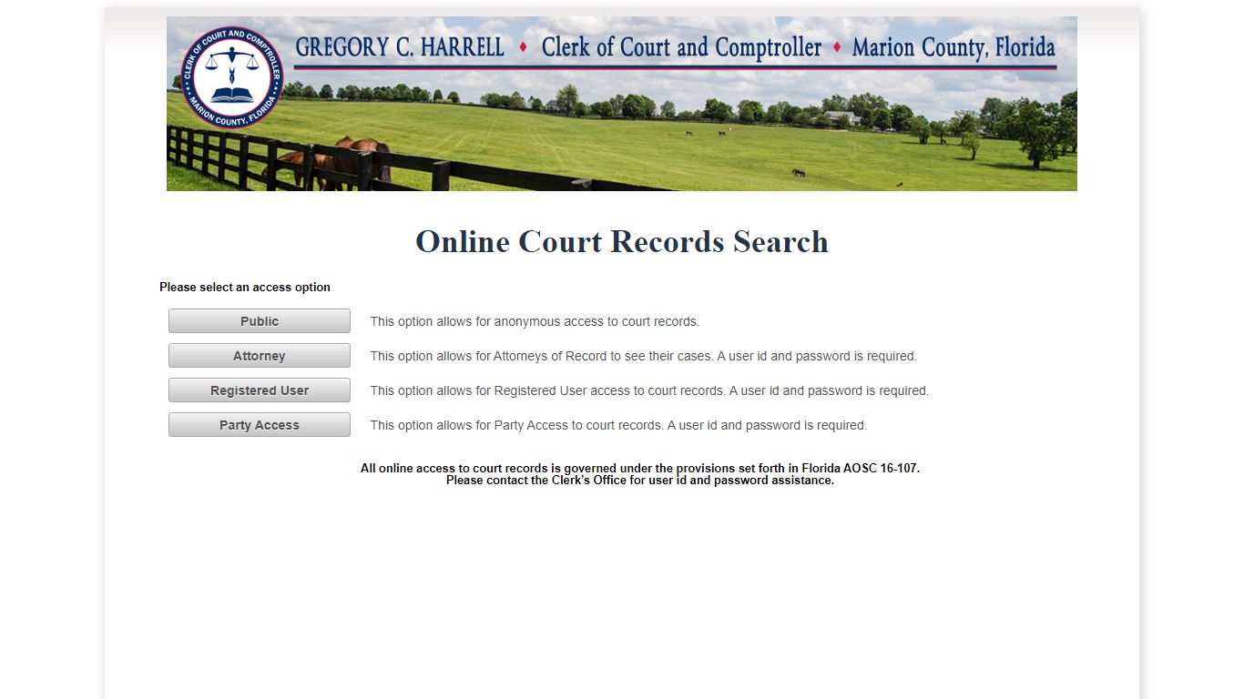 Marion County OCRS - ONLINE COURT RECORDS SEARCH