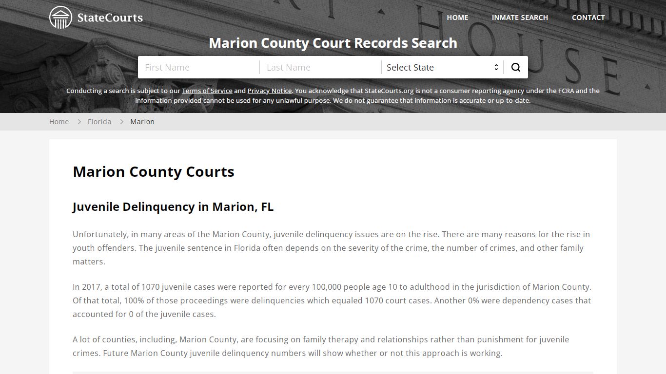 Marion County, FL Courts - Records & Cases - StateCourts