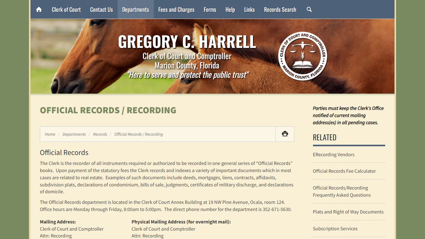 Official Records / Recording - Marion County Clerk